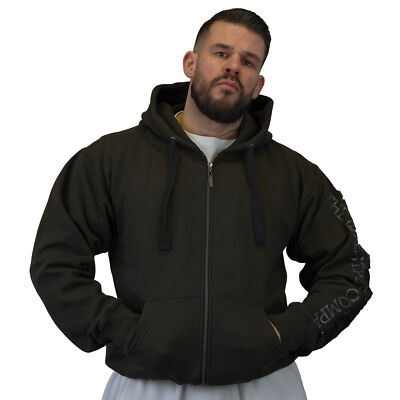 Brachial Zip-Hoody ''Gym'' dark mocca/schwarz