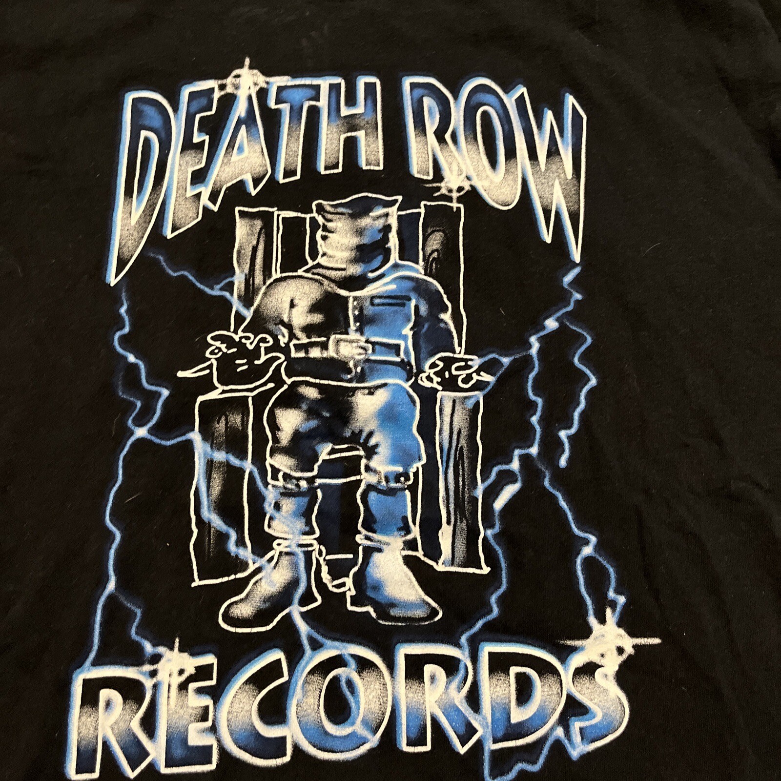 FILA T shirt uomo Death Row Records grande nera grafica intera manica corta girocollo LEGGI