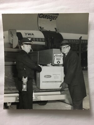 Vintage Photo of 1968 Flu Vaccine TWA to Hong Kong Indianapolis Airport B&W