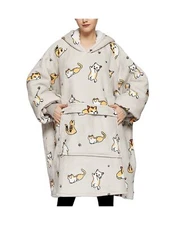 KFUBUO Wearable Blanket Hoodie for Adults Sherpa All Patterns Cat Oversized S...