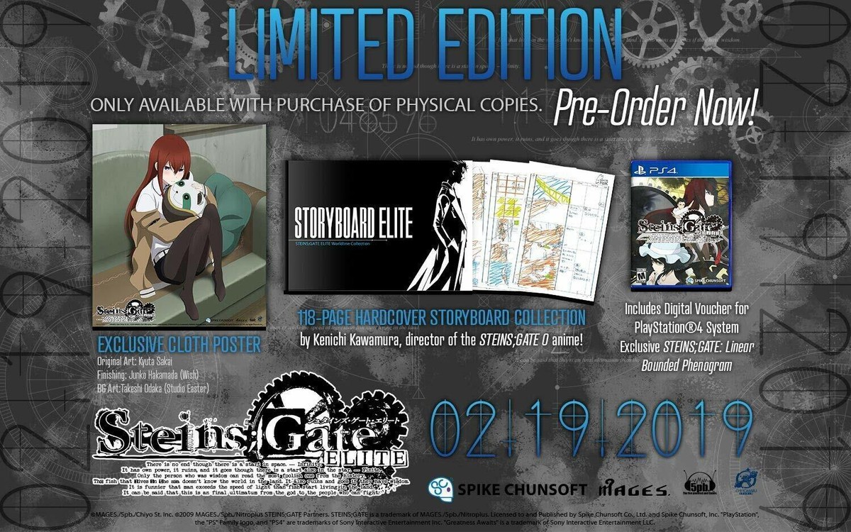 Steins Gate Elite Limited Edition PS4 PlayStation 4 Brand