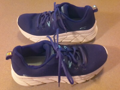 Skechers BOBS Shoes Women's Size 9 Natural Sport Memory Foam Lace Up 117382 Navy