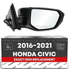 Honda Civic Passenger Side Mirror Replacement - Powered Adjustment Manual Fo...
