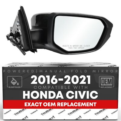 #ad #ad Honda Civic Passenger Side Mirror Replacement Powered Adjustment Manual Fo... $76.99