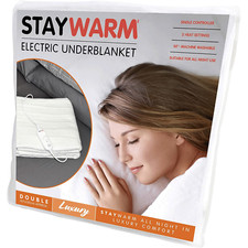 Lloytron STAYWARM Luxury Electric Underblanket Double 120x107cm White NEW