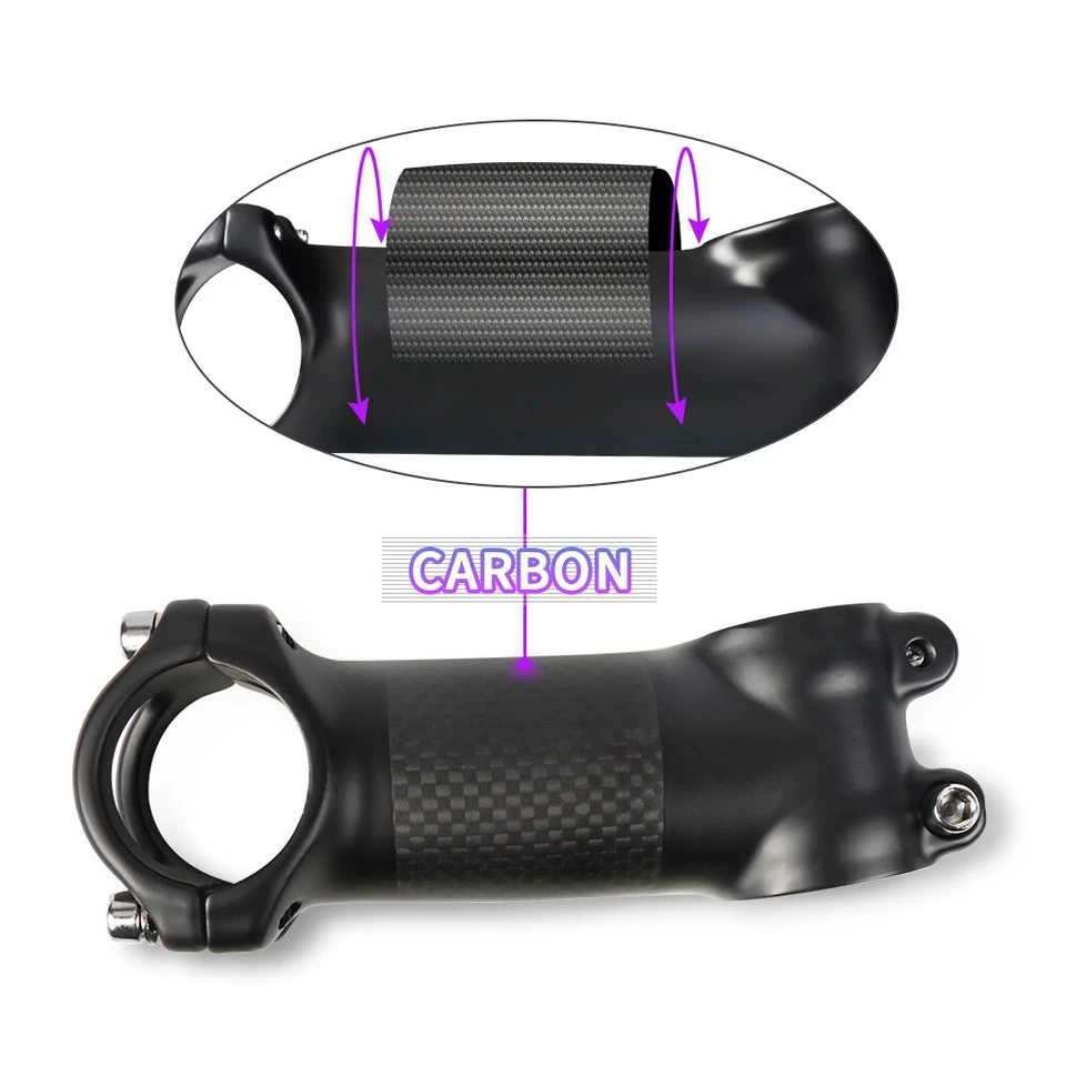 Aluminum-Carbon Bicycle Stem ±6°/±17° MTB Road Bike Stems 31.8*60-120mm No Logo - Image 4 of 4