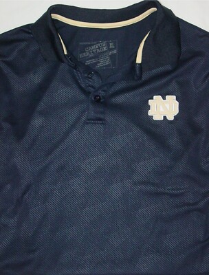 SWEET CAMPUS HERITAGE EMBROIDERED NOTRE DAME S/S POLO SHIRT - SIZE XL