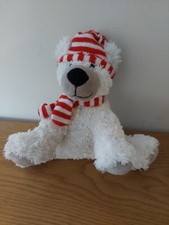 Eisbär Stofftier mit Mütze und Schal STOCKELD PARK Winterbär Weihnachten A5