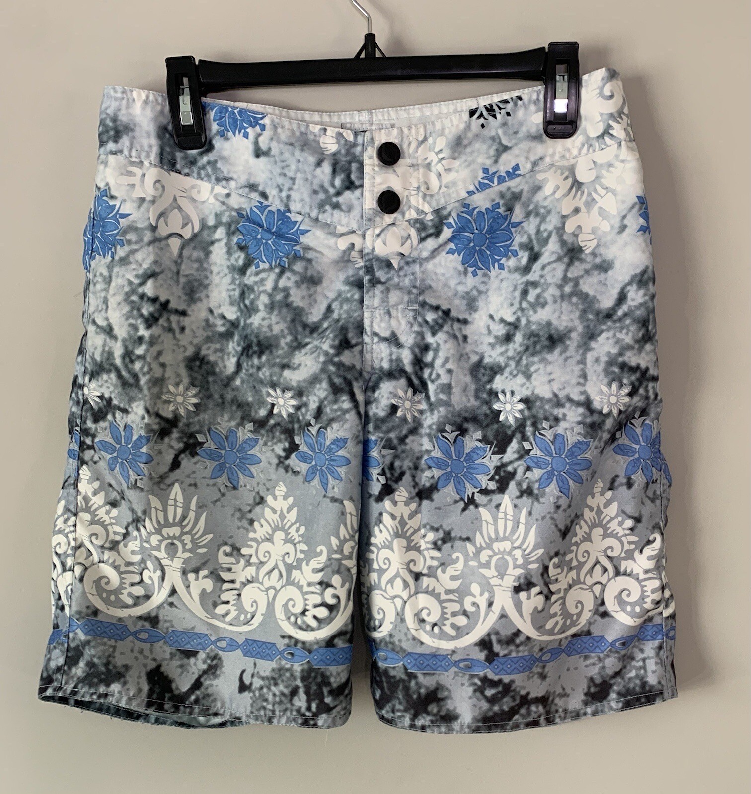 Pantalones Cortos de Natación Hawaianos Mormaii Para Hombre Azul/Gris/Blanco Surf Playa Traje de Baño