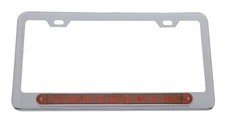 Chrome License Plate Bracket / Red LED Brake Stop Tail Light / Red Lens