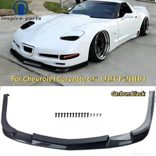 For Chevrolet Corvette C5 1997-2004 Carbon Fiber Style Front Bumper Lip 3pcs Abs