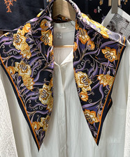 100 Mulberry Silk 68X68cm Bandanna Scarf Shawl Kerchief Square floral print Wrap