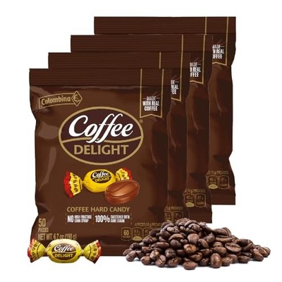 Colombina Coffee Delight Hard Candy 50 Pieces - 4 Pack/Caramelo De Cafe 50 Pi...