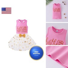 LYSMuch Toddler Girl Princess Vest Tutu Skirt Set Pink Birthday 6-7 Years