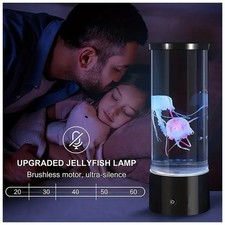 NEW LED Jellyfish Clownfish Lamp 7-Color Aquarium Mood Night Light USB Black