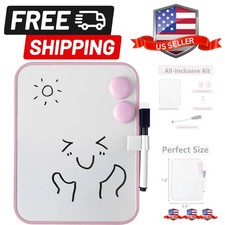 Magnetic Dry Erase Board for School Locker, 6" x 8", Erasable Notepad, Pink F...