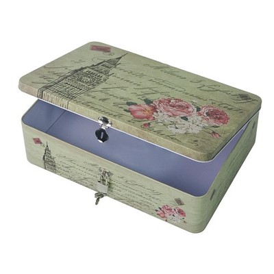 Metal Seed Organizer Box - Rustic Storage Container for Garden Packets, Homes...