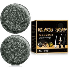 TPTAL Gray Hair Reverse Shampoo Bar 2Pcs Natural Darkening Soap Black FROM USA