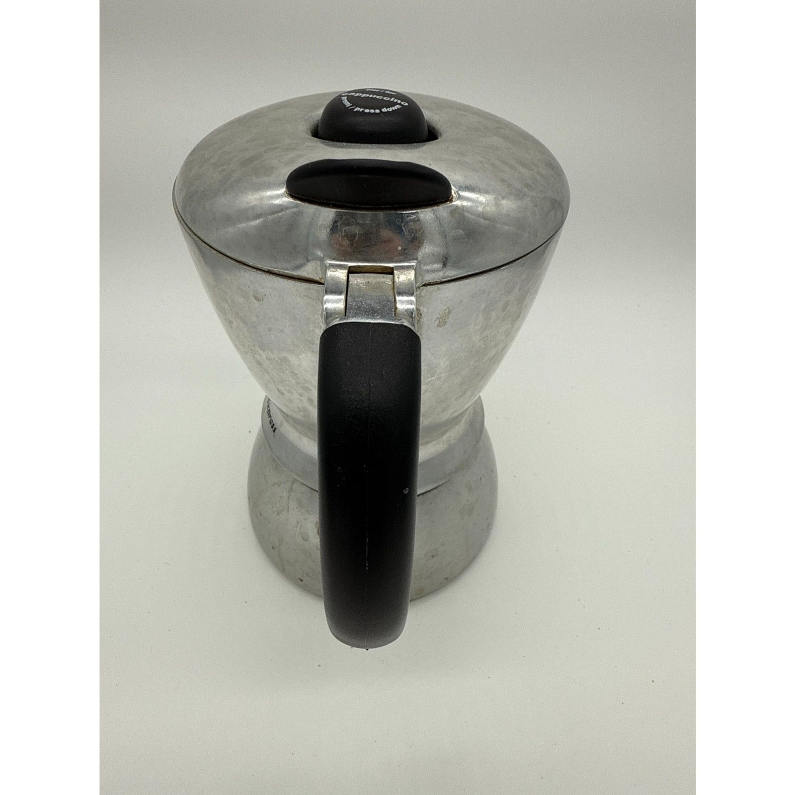 Bialetti Mukka Espresso 2-Cup Stovetop Cappuccino Coffee Maker Silver Black