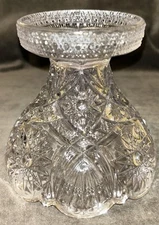 Antique EAPG Lancaster Glass #502 Punch Bowl Stand Base Stippled Fan North Star