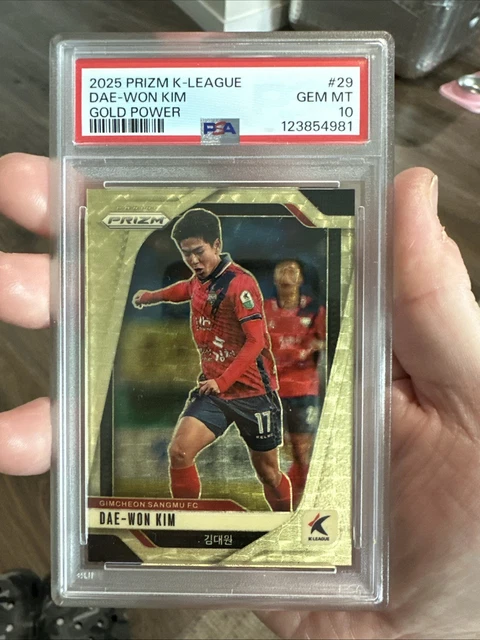 2025 Panini Prizm K-League Gold Power Dae-Won Kim 5/5 POP 1 PSA 10