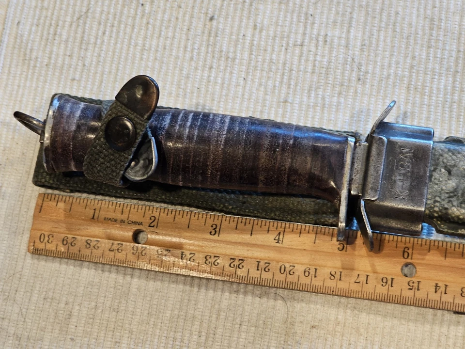 Cuchillo de combate M-3 del ejército de Estados Unidos de la Segunda Guerra Mundial / Funda K-M8A1 L@@K!!! Foto 3 de 4