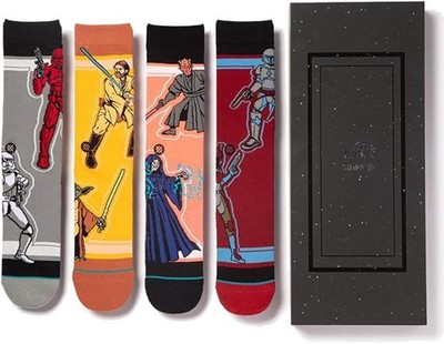 STANCE x STAR WARS SW Duos 4-Pack Box Set Crew Socks Women's Small & Youth Large