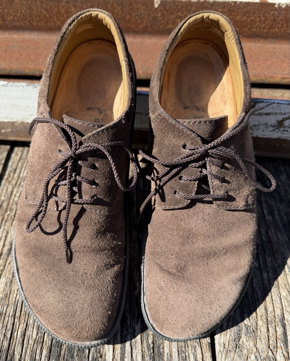 Birkenstock Maine Lace Up Suede Leather Mocha Shoes Size 44/US 10
