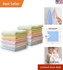 Luxury Bamboo Washcloths Towel Set 10 Pack Baby Wash Cloth for Bathroom-Hotel