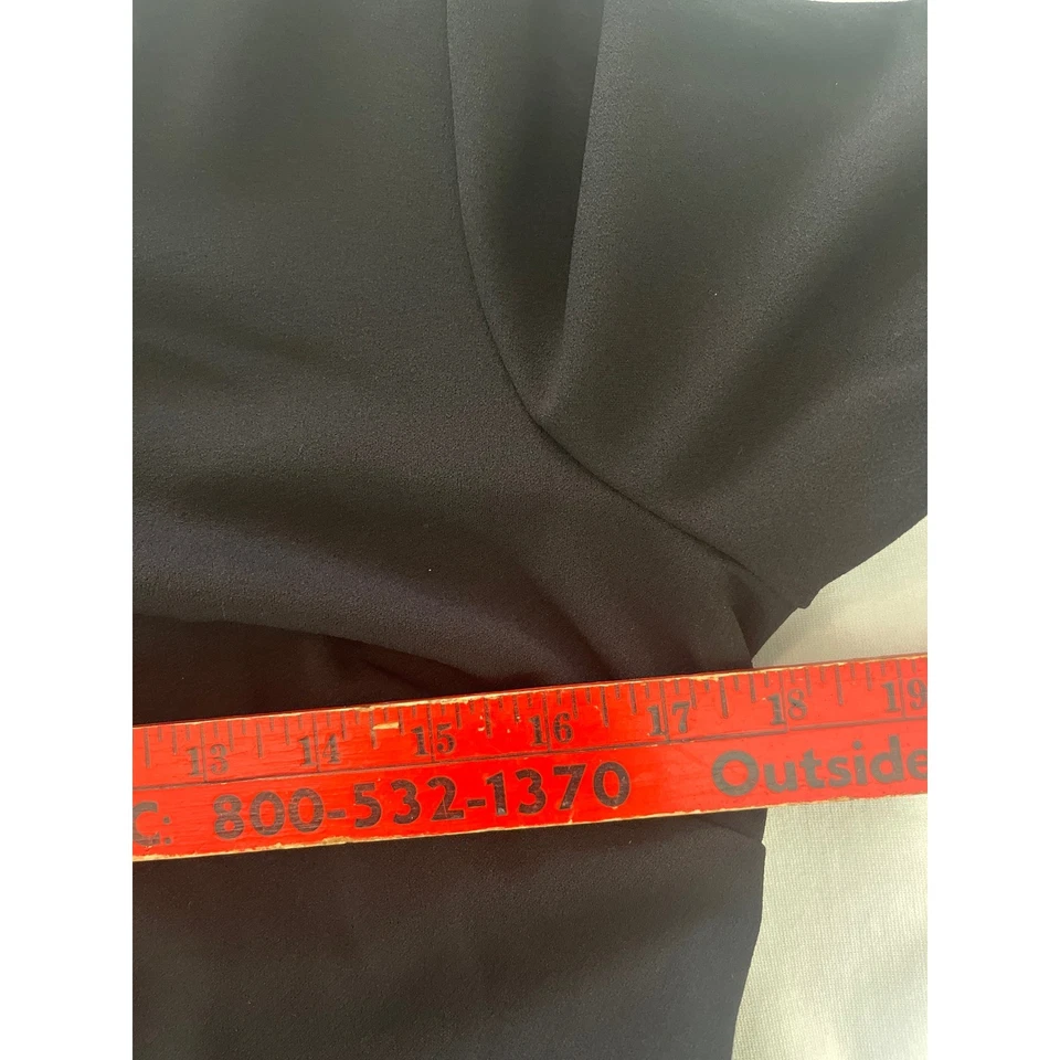 Calvin Klein Black Bell Sleeve Dress White Ribbon Women's Size 12 emo goth - Image 4 of 4