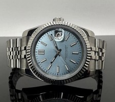 Custom 39mm Blue Sunburst DJ Style Mod Watch w/ NH35 Automatic