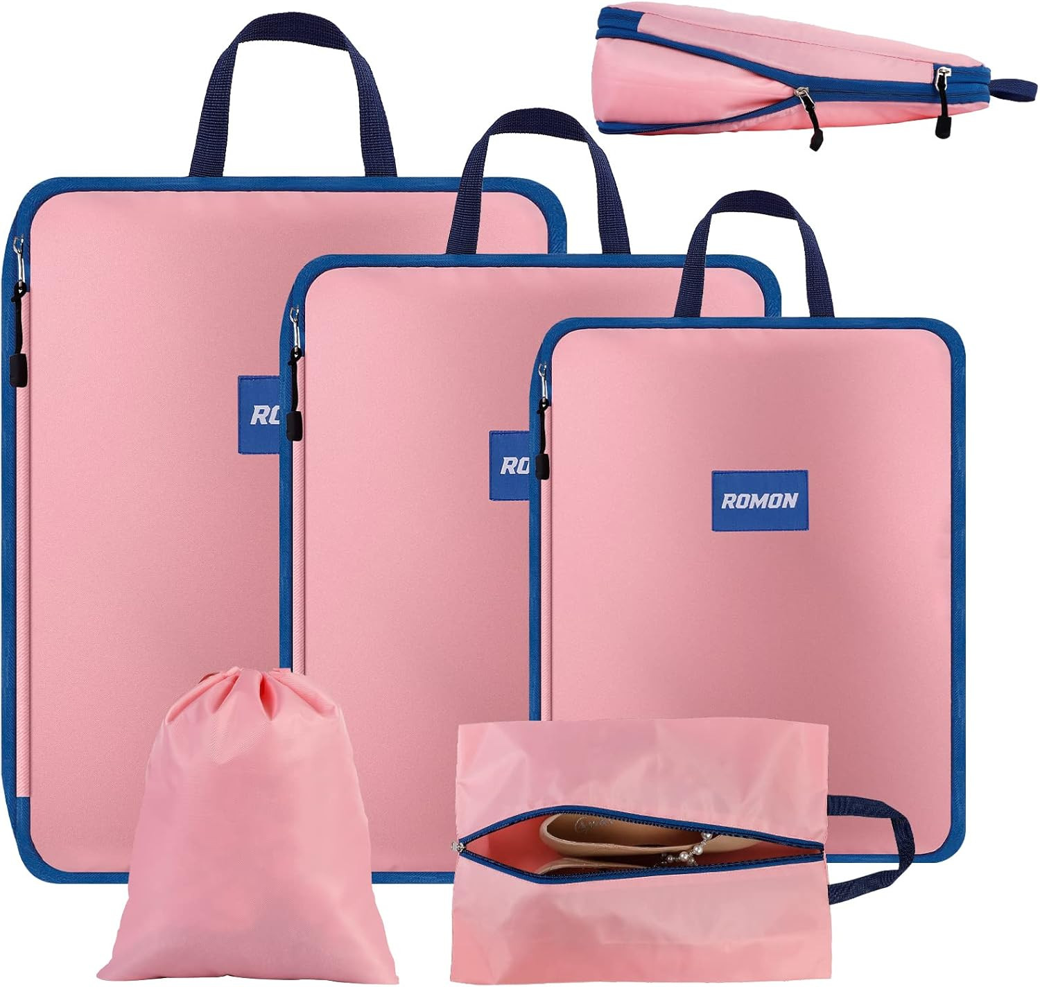 Organizer Valigia Compressione Set 5 Pezzi: Salvaspazio Professionale Viaggio - 3