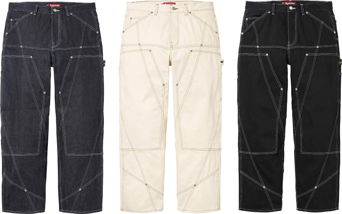 Supreme Contrast Stitch Double Knee Painter Jean 3colors 26SS | eBay