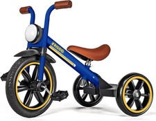 Kids 12 Inch Tricycle with Puncture Free Wheels Adjustable Seat Blue