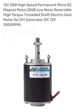 (12V 3000RPM)30W 12V 24V High Speed CW CCW Permanent Magnet DC Motor For DIY