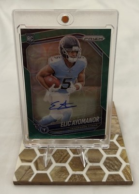 2025 Panini Prizm Elic Ayomanor Rookie (RC) Auto - Green Scope Prizm /75