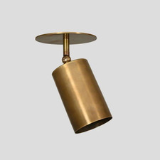 Brass Adjustable Spotlight Ceiling Light Modern Cylindrical Swivel Spot Lamp