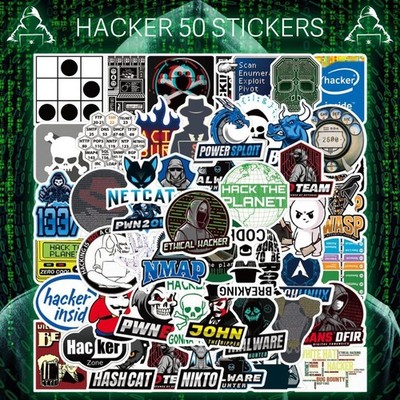 Hacker Sticker Set of 50 PVC Waterproof Stickers Hacker Cracker Hacking Anonymou