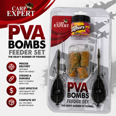 Carp Expert PVA Bombs Feeder Set with 2 Feeders, PVA Bags & Wafters