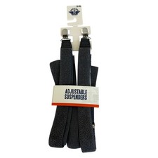 Dockers Men's Textured Gray Clip-On Elastic Adjustable Suspenders S-XL New