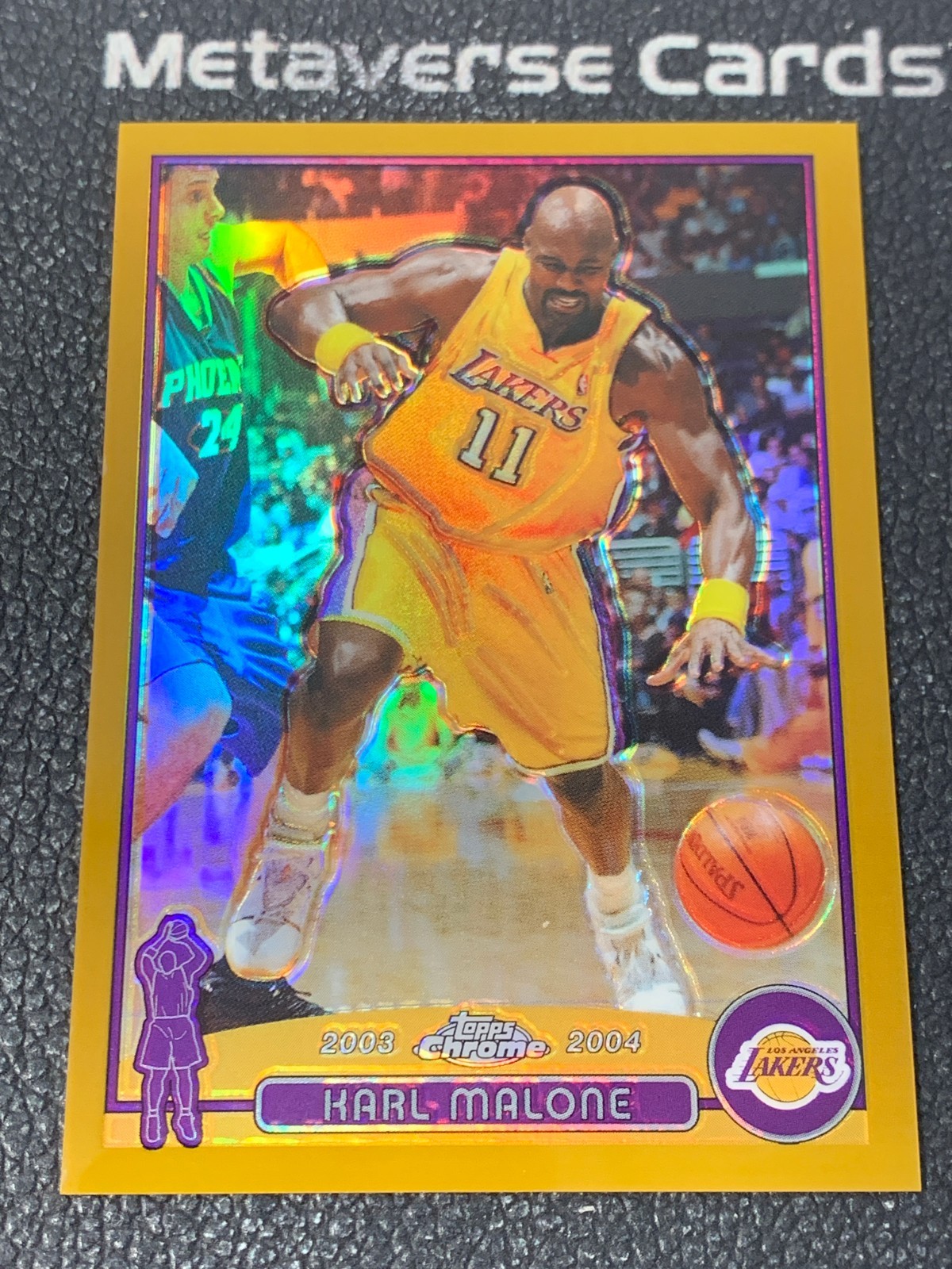 2003-04 Topps Chrome Karl Malone Gold Refractor /99 Lakers