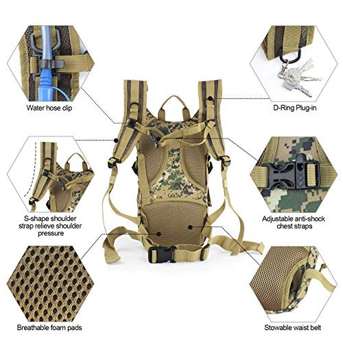 Hydration Hiking Backpack, Molle Tactical Hydration Backpack with Water - Picture 7 of 7