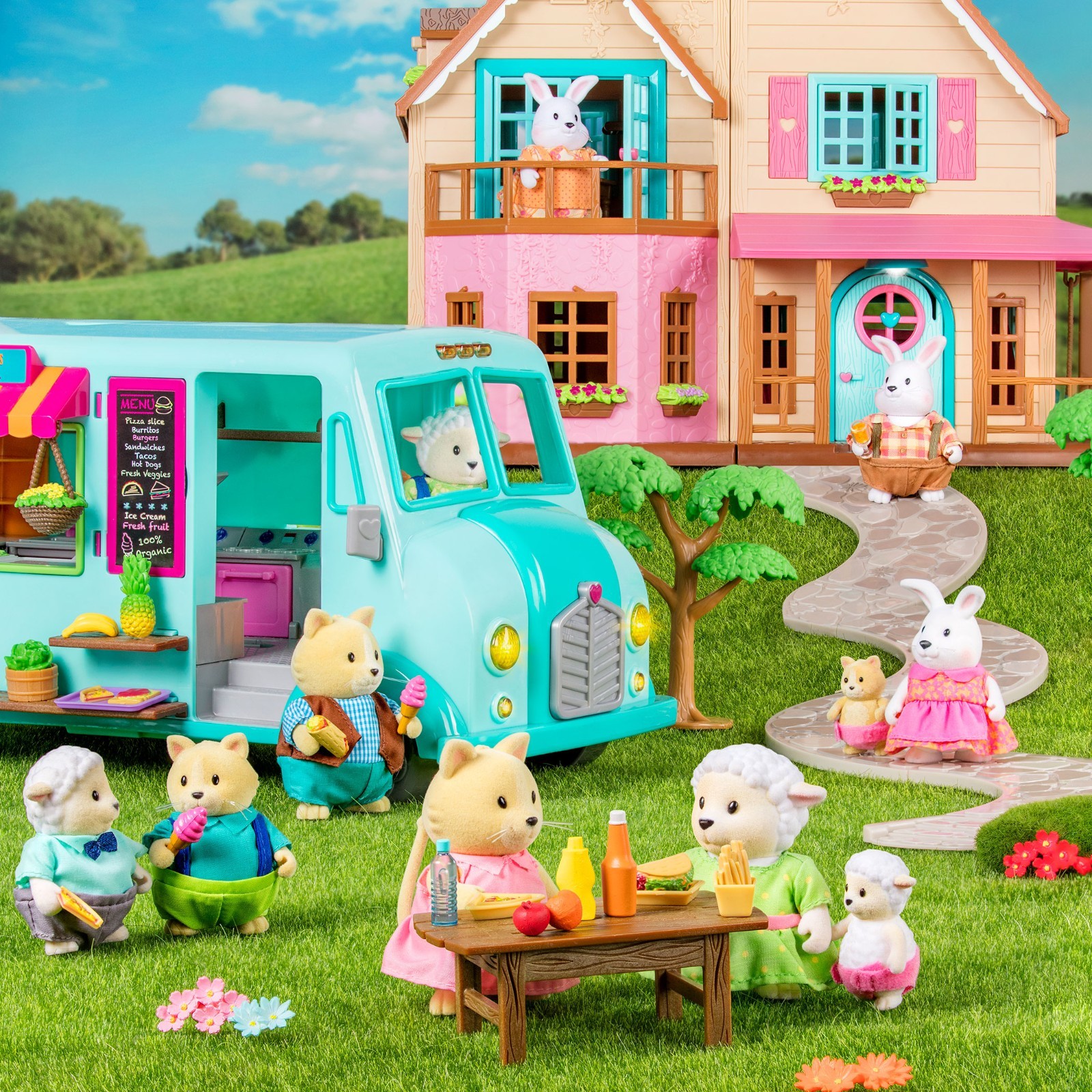 Li’l Woodzeez Honeysuckle Hillside Cottage Dollhouse 20pc Furniture Set NEW