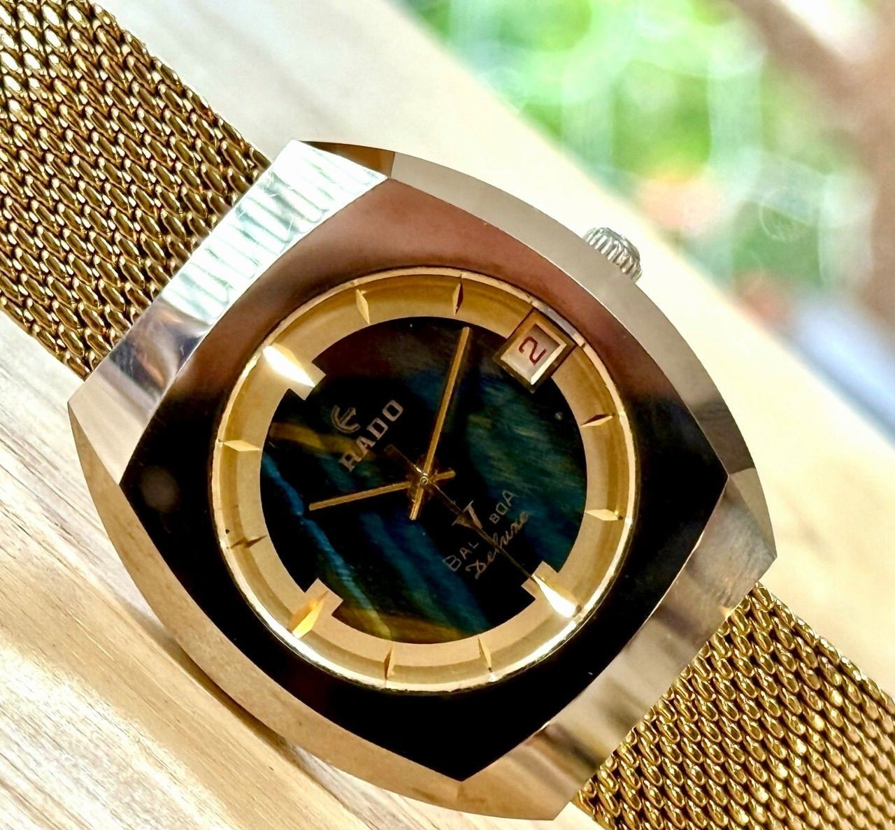 RADO Balboa V Ultra-hard Case Automatic Men's Watch Marble Dial Used From Japan