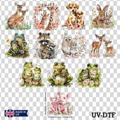 12 Mix Tier UV DTF Tasse Wraps Aufkleber Zum Selbermachen Libbey Glas Aufkleber Mix eas142