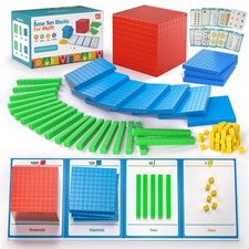 Plastic Base Ten Blocks 143 pcs Place Value Blocks Kindergarten Counting Cube...