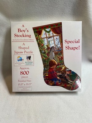 SunsOut 800 Piece Jigsaw Puzzle - 'A Boy's Stocking' (New/Sealed)