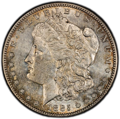 1885-S Morgan Silver Dollar - PCGS GOLD SHIELD AU50 - TONED BETTER DATE BEAUTY!