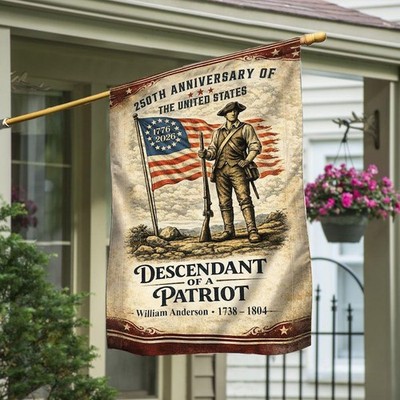 Custom America 250th Anniversary 1776 2026 Patriotic 4th Of July Retro Flag
