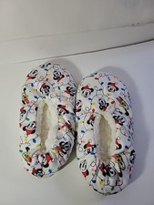 Disney Christmas Characters Womens Fuzzy Faux Fur Lined Slippers Size S/M
